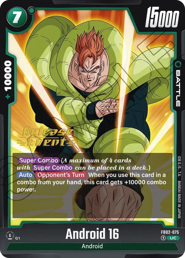 Android 16 FB02-075 Blazing Aura Release Event Cards Fusion World card