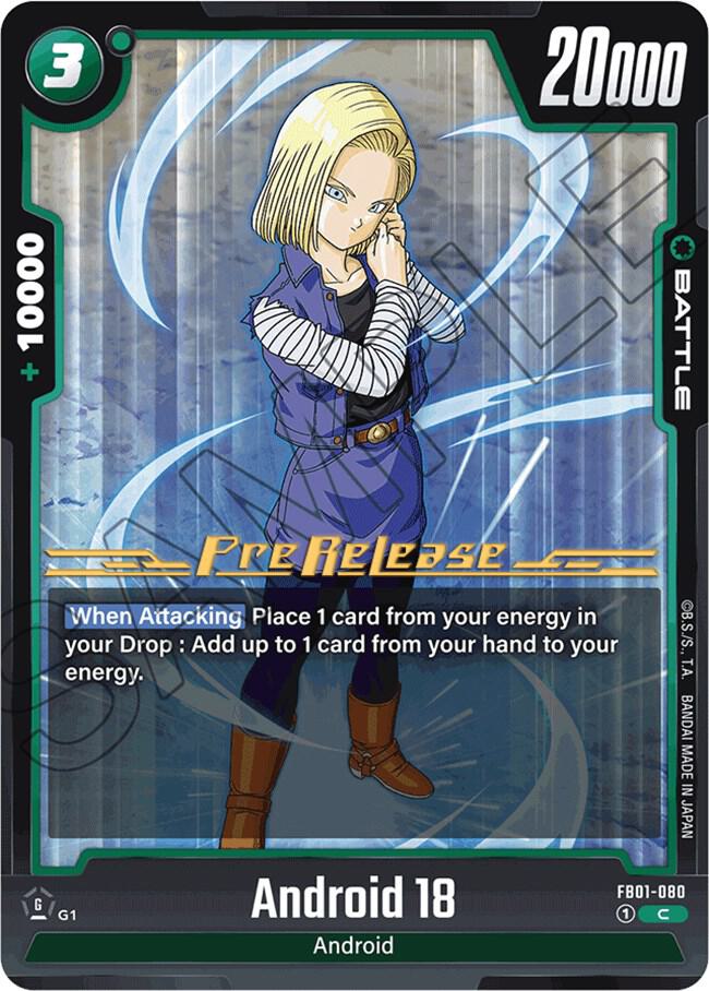 Android 18 FB01-080 Awakened Pulse Pre-Release Cards Fusion World card