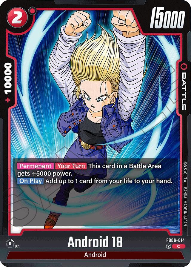 Android 18 FB06-014 Rivals Clash Fusion World card