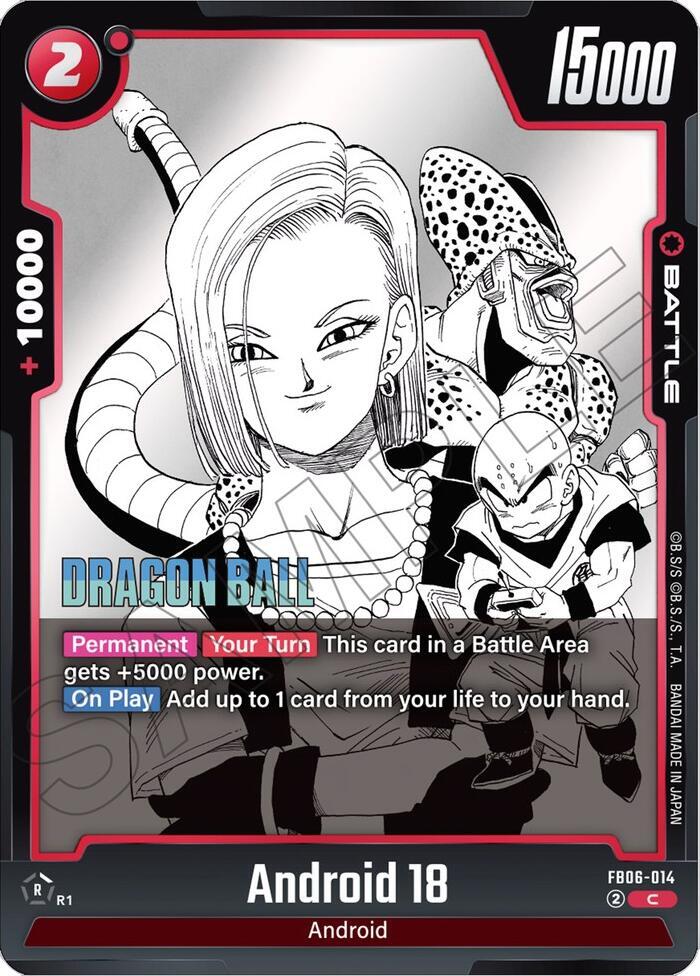 Android 18 Holofoil FB06-014 Manga Booster 01 Fusion World card
