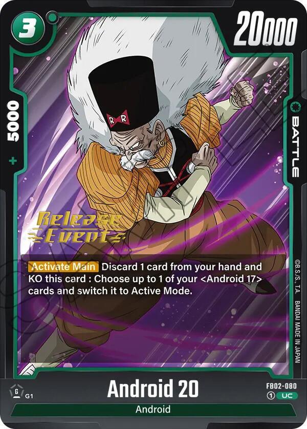 Android 20 FB02-080 Blazing Aura Release Event Cards Fusion World card