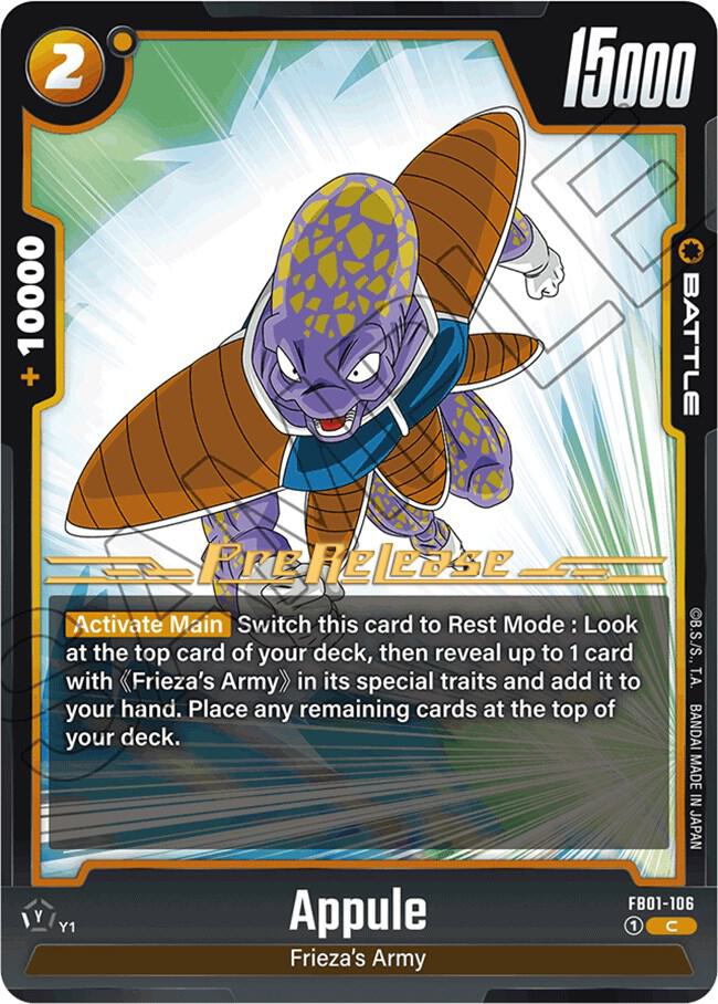 Appule FB01-106 Awakened Pulse Pre-Release Cards Fusion World card