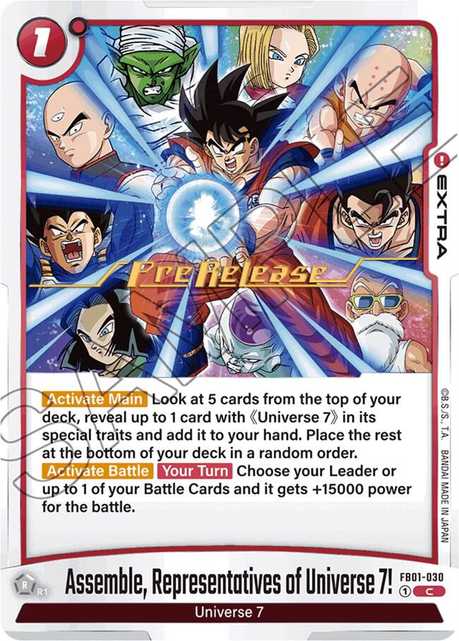 Assemble Representatives of Universe 7 FB01-030 Awakened Pulse Pre-Release Cards Fusion World card