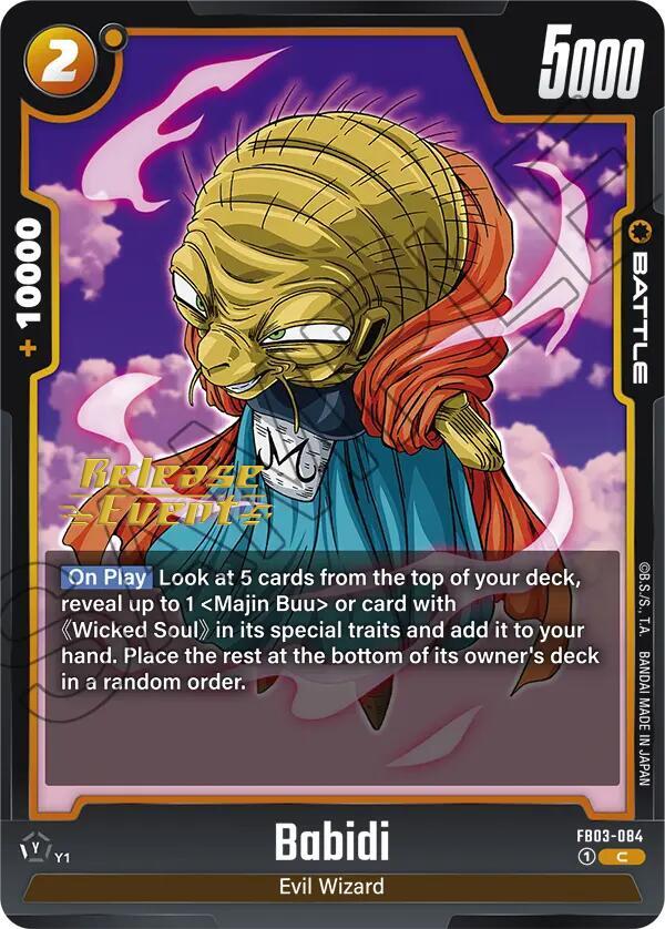Babidi FB03-084 Raging Roar Release Event Cards Fusion World card