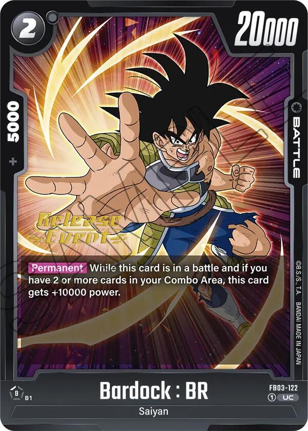 Bardock BR FB03-122 Raging Roar Release Event Cards Fusion World card