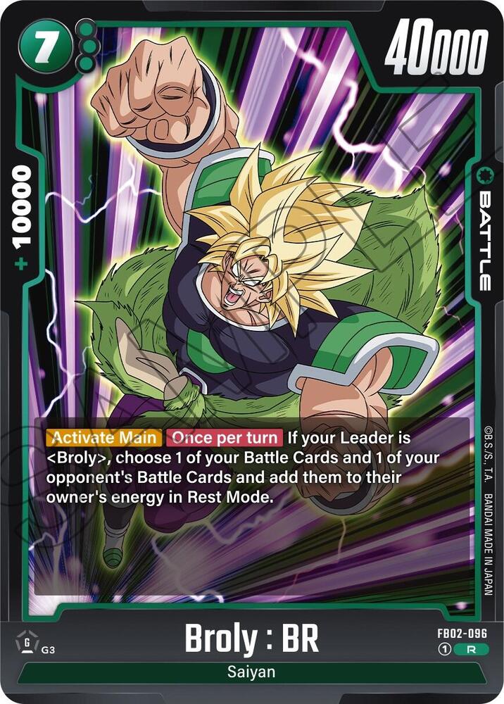 Broly BR FB02-096 Blazing Aura Fusion World card