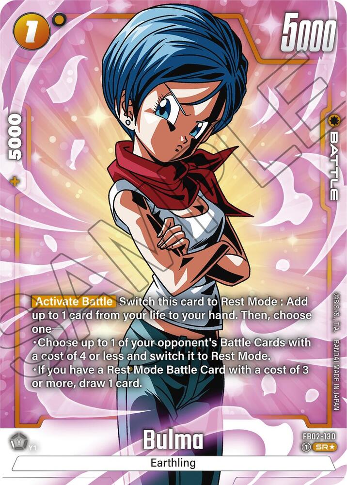 Bulma Alternate Art FB02-130 Blazing Aura Fusion World card