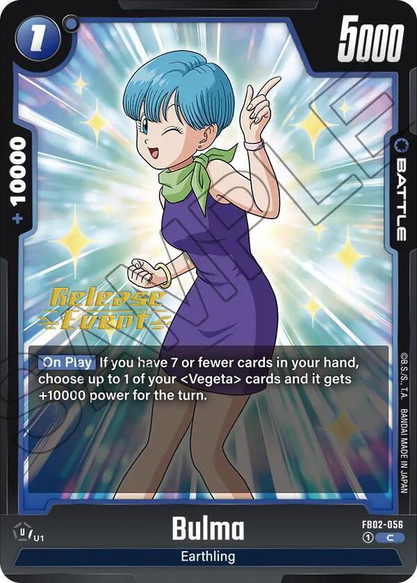 Bulma FB02-056 Blazing Aura Release Event Cards Fusion World card