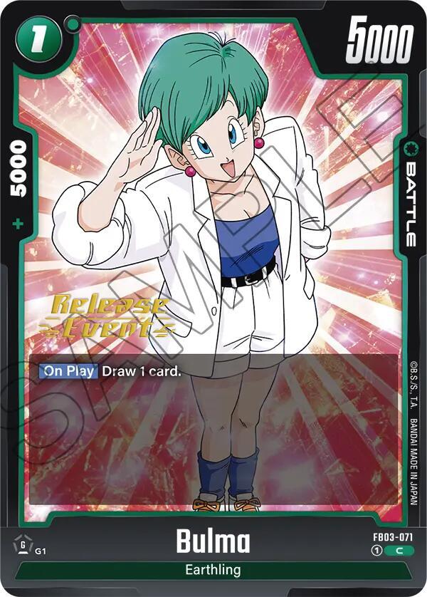 Bulma FB03-071 Raging Roar Release Event Cards Fusion World card