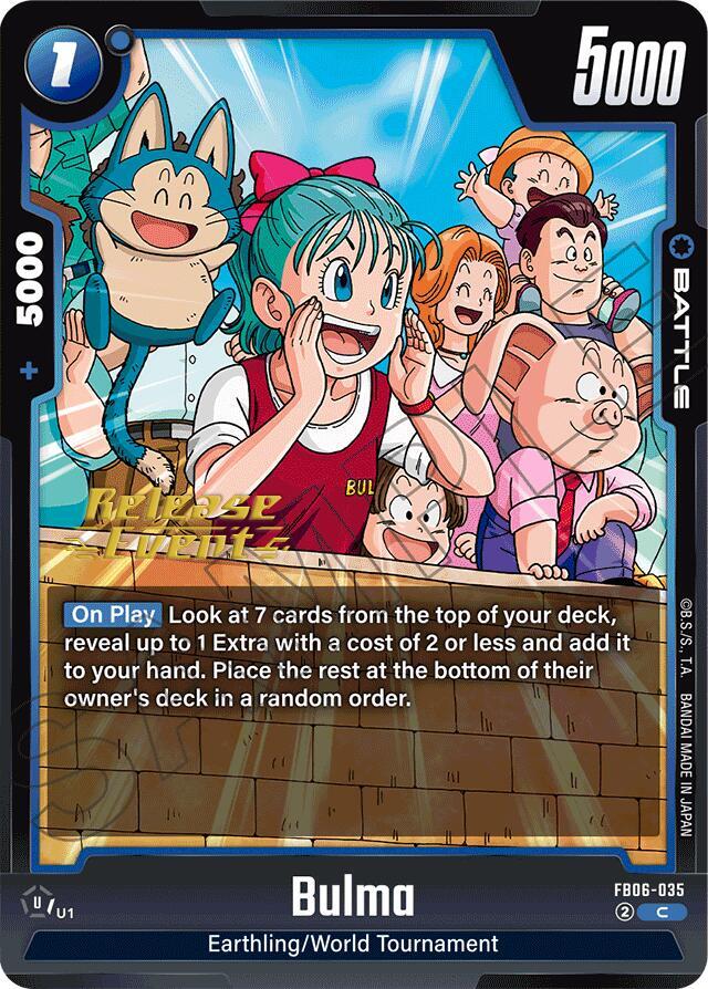 Bulma FB06-035 Rivals Clash Release Event Cards Fusion World card
