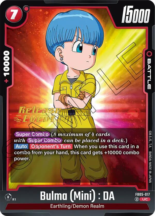Bulma Mini DA FB05-017 New Adventure Release Event Cards Fusion World card