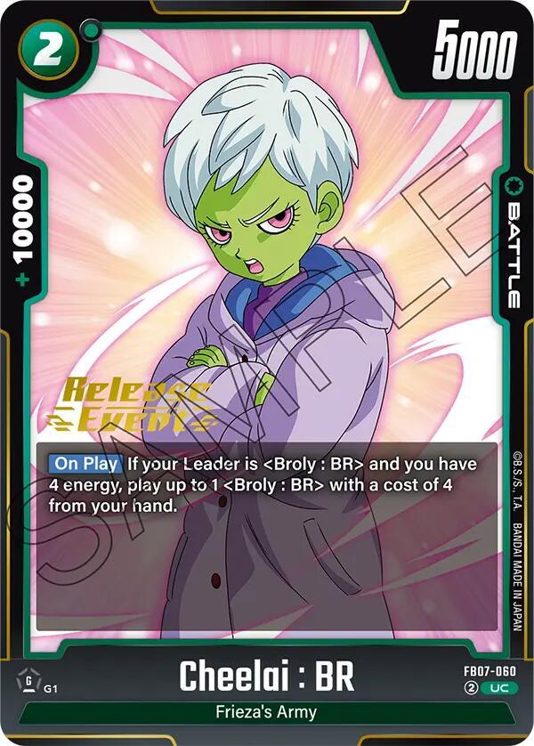 Cheelai BR FB07-060 Wish For Shenron Release Event Cards Fusion World card