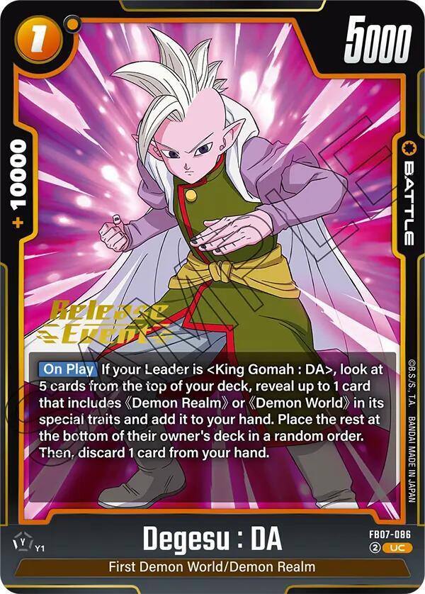 Degesu DA FB07-086 Wish For Shenron Release Event Cards Fusion World card
