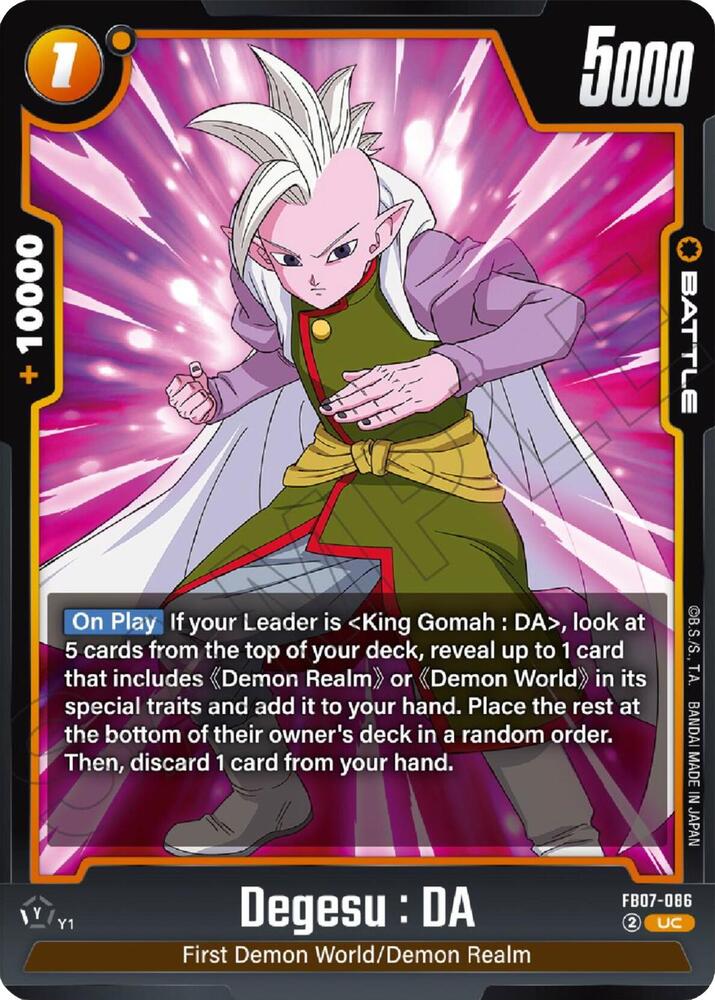 Degesu DA FB07-086 Wish For Shenron Fusion World card