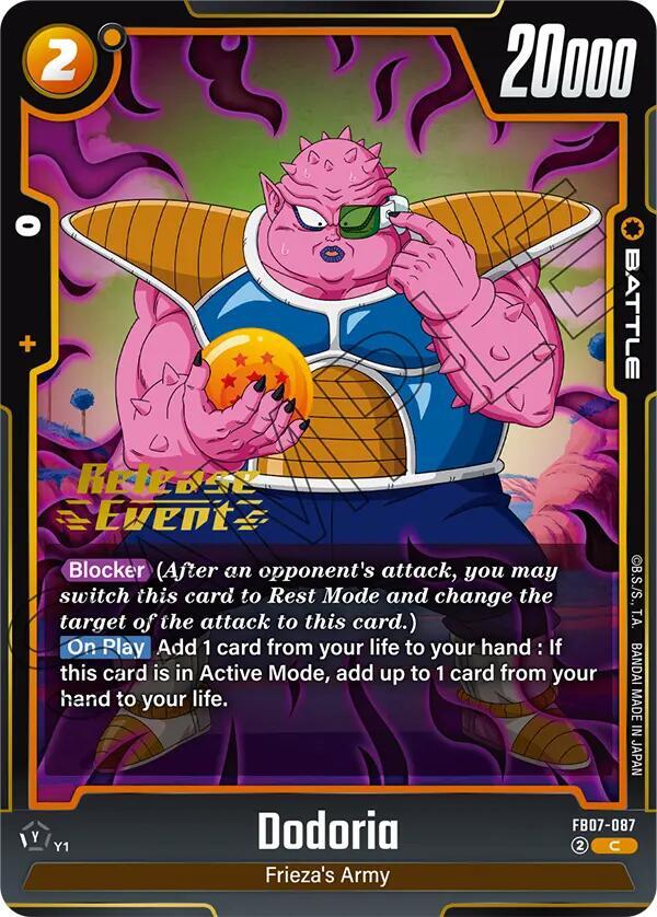 Dodoria FB07-087 Wish For Shenron Release Event Cards Fusion World card