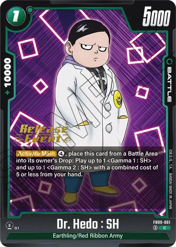 Dr Hedo SH FB09-061 Dual Evolution Release Event Cards Fusion World card