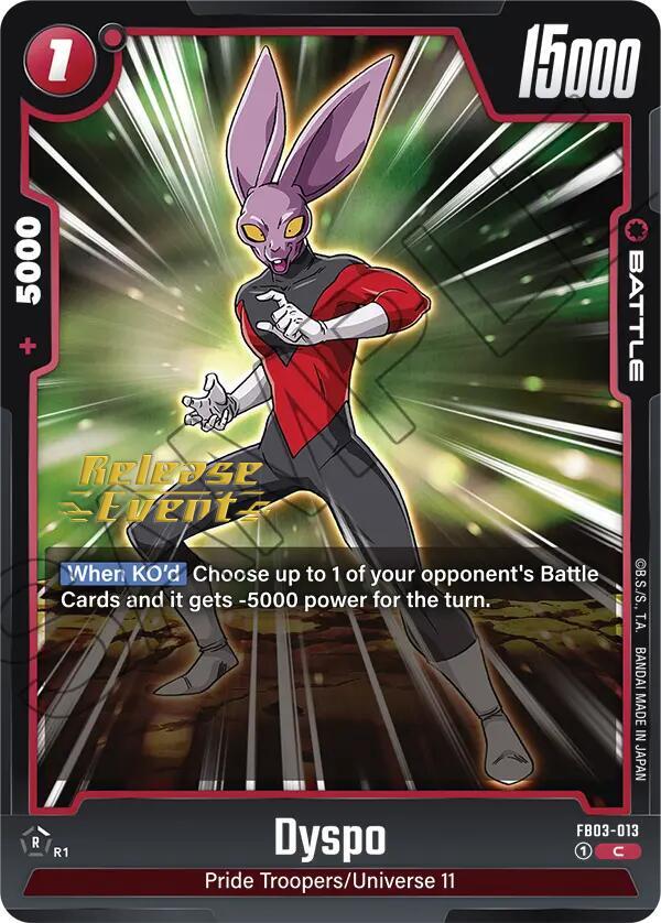 Dyspo FB03-013 Raging Roar Release Event Cards Fusion World card