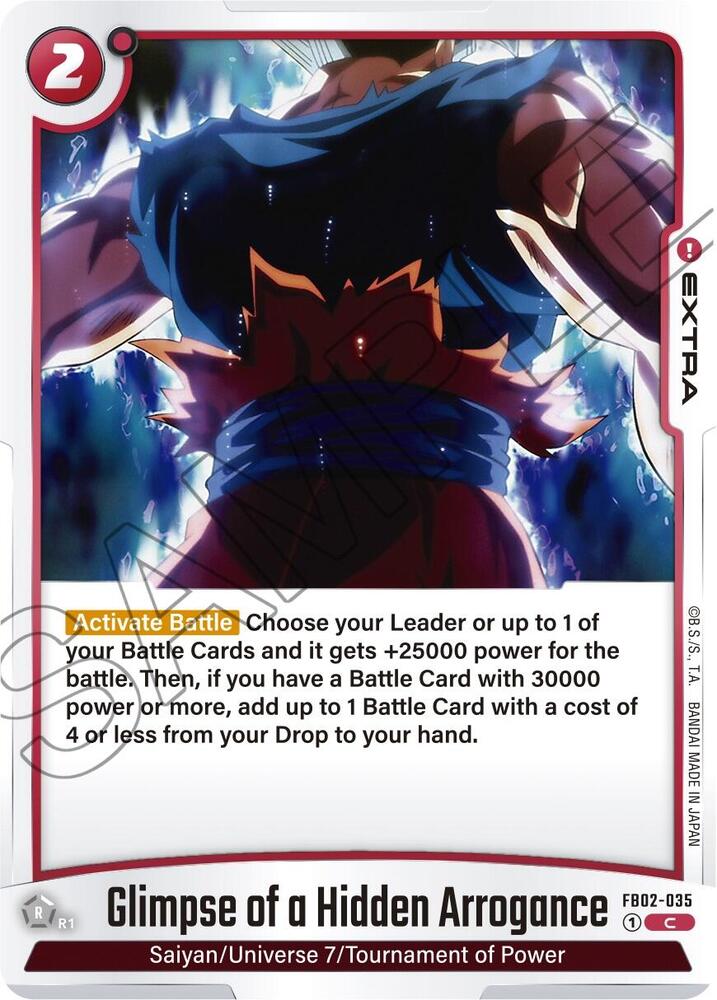 Glimpse of a Hidden Arrogance FB02-035 Blazing Aura Fusion World card