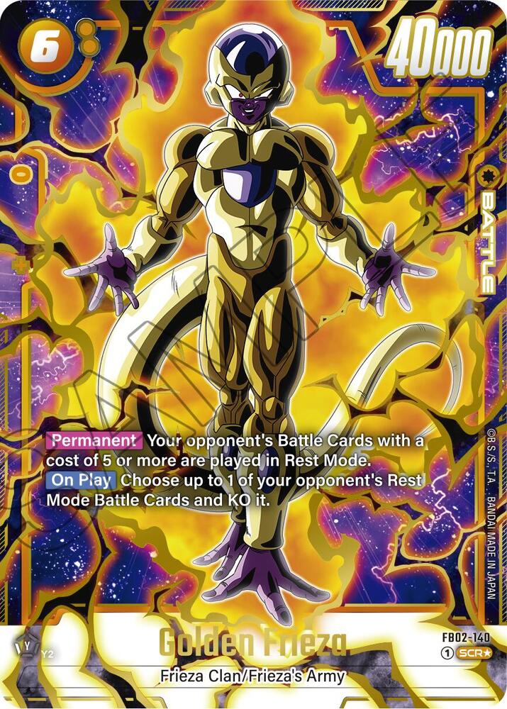 Golden Frieza Alternate Art FB02-140 Blazing Aura Fusion World card