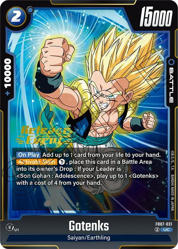 Gotenks FB07-031 Wish For Shenron Release Event Cards Fusion World card