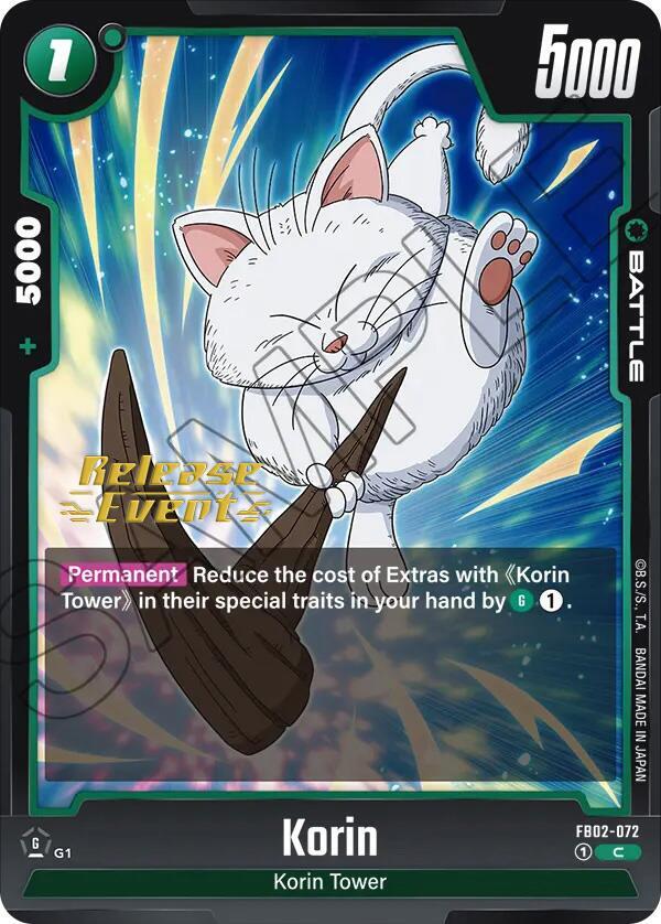 Korin FB02-072 Blazing Aura Release Event Cards Fusion World card