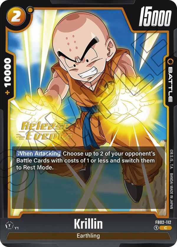 Krillin FB02-112 Blazing Aura Release Event Cards Fusion World card