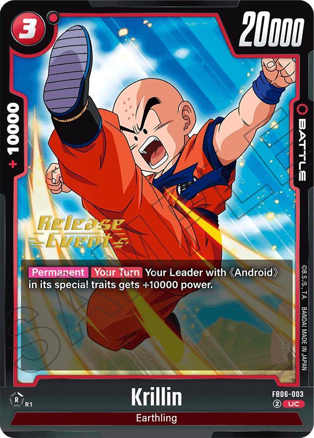 Krillin FB06-003 Rivals Clash Release Event Cards Fusion World card