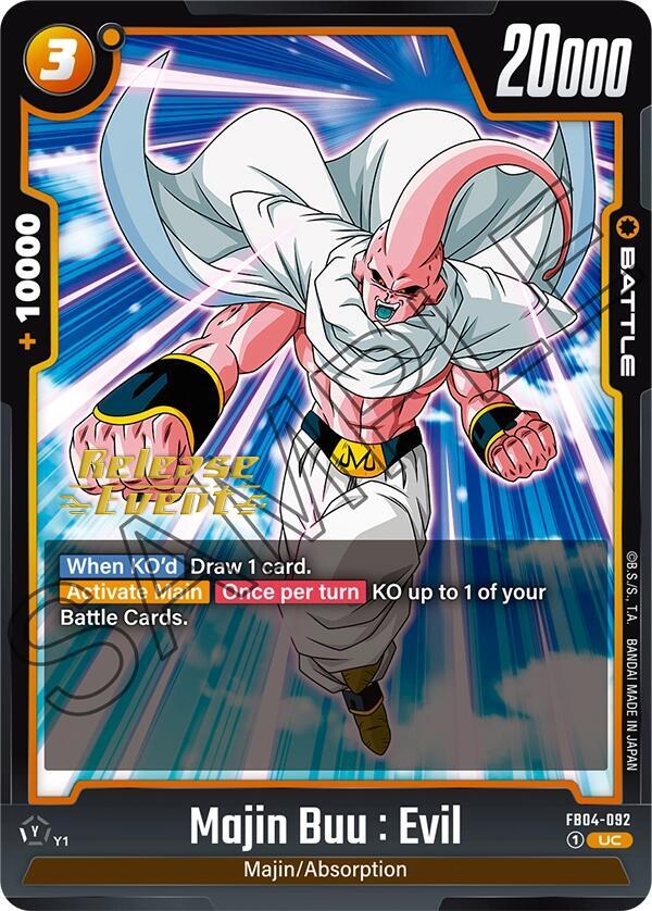 Majin Buu Evil FB04-092 Ultra Limit Release Event Cards Fusion World card