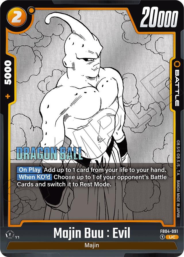 Majin Buu Evil Holofoil FB04-091 Manga Booster 01 Fusion World card