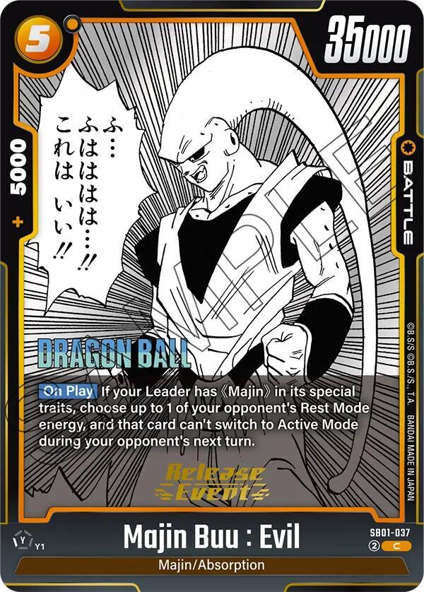 Majin Buu Evil SB01-037 Manga Booster 01 Release Event Cards Fusion World card