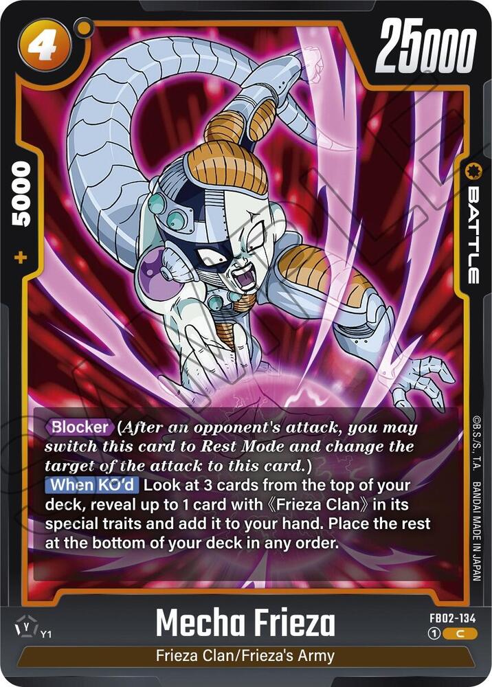 Mecha Frieza FB02-134 Blazing Aura Fusion World card