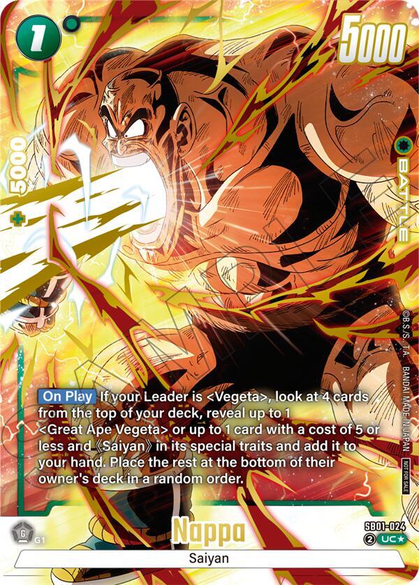 Nappa Limited Pack 02 Alternate Art SB01-024 Tournament and Championship Promos Fusion World card