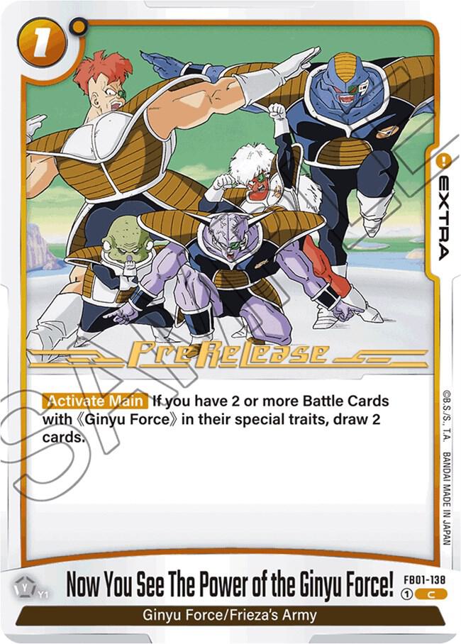 Now You See The Power of the Ginyu Force FB01-138 Awakened Pulse Pre-Release Cards Fusion World card
