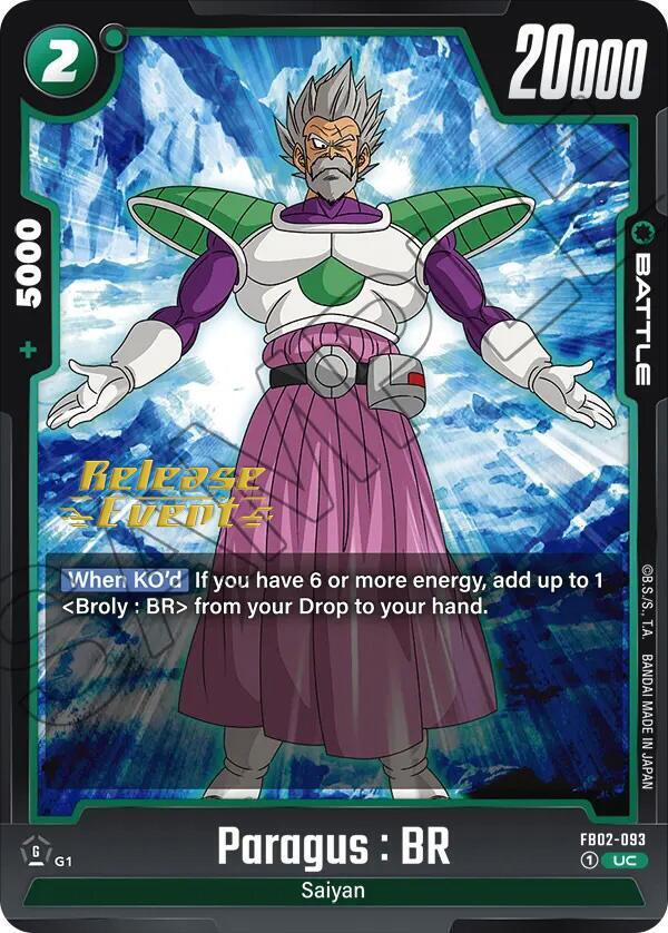 Paragus BR FB02-093 Blazing Aura Release Event Cards Fusion World card