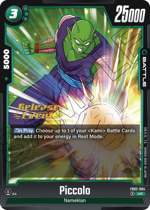 Piccolo FB02-094 Blazing Aura Release Event Cards Fusion World card