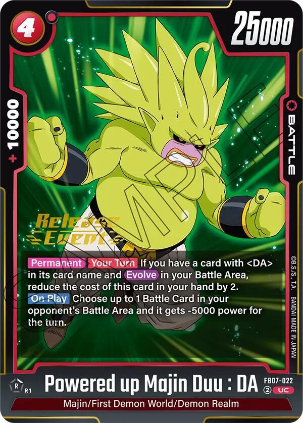 Powered up Majin Duu DA FB07-022 Wish For Shenron Release Event Cards Fusion World card