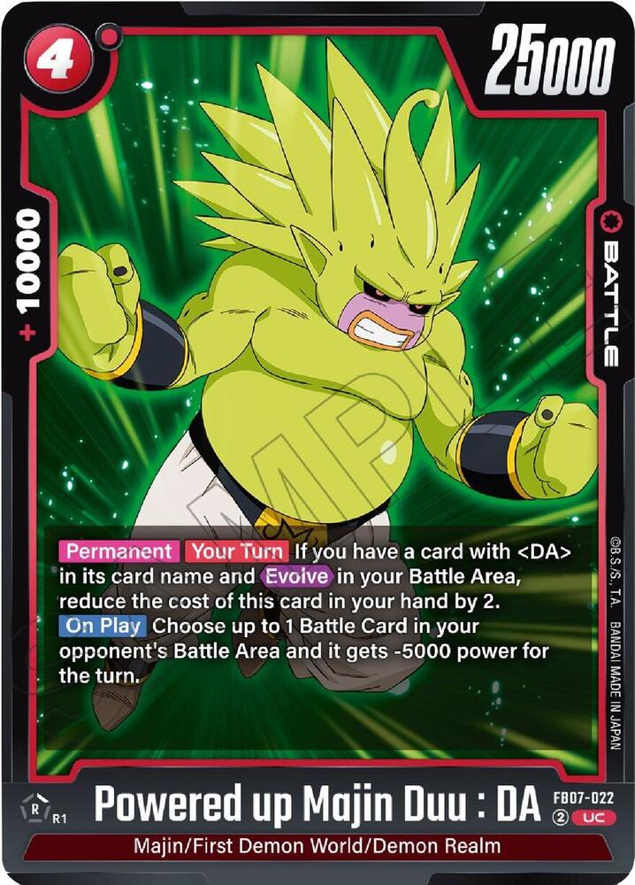 Powered up Majin Duu DA FB07-022 Wish For Shenron Fusion World card