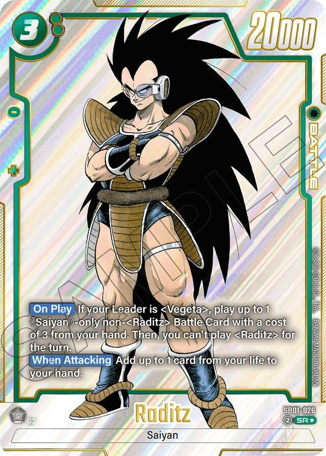 Raditz Alternate Art SB01-026 Manga Booster 01 Fusion World card
