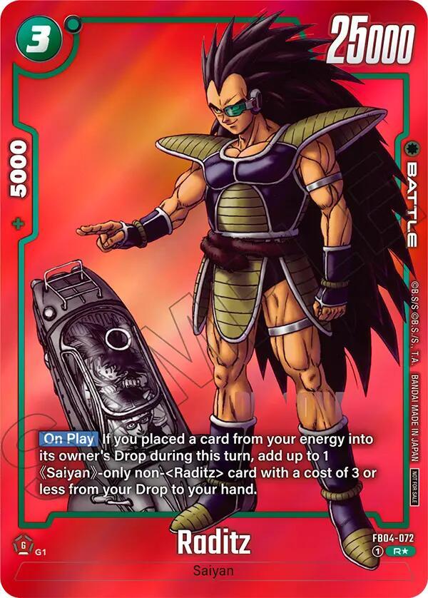 Raditz Limited Pack MANGA Version 01 FB04-072 Tournament and Championship Promos Fusion World card