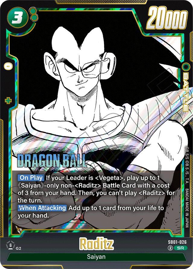 Raditz SB01-026 Manga Booster 01 Fusion World card