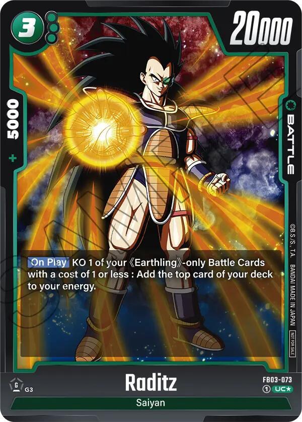 Raditz Tournament Pack 03 FB03-073 Tournament and Championship Promos Fusion World card