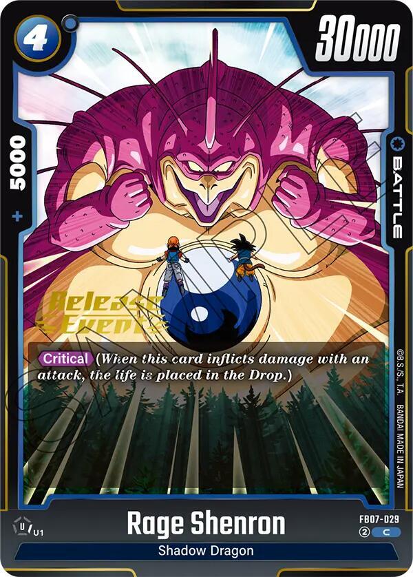 Rage Shenron FB07-029 Wish For Shenron Release Event Cards Fusion World card