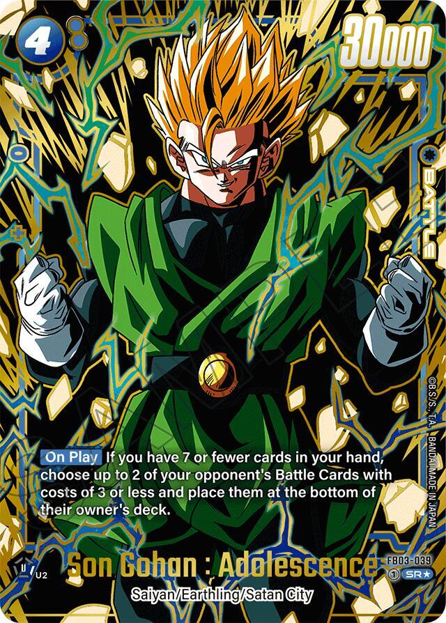Son Gohan Adolescence Alternate Art FB03-039 Raging Roar Alternate Art Reprints Fusion World card