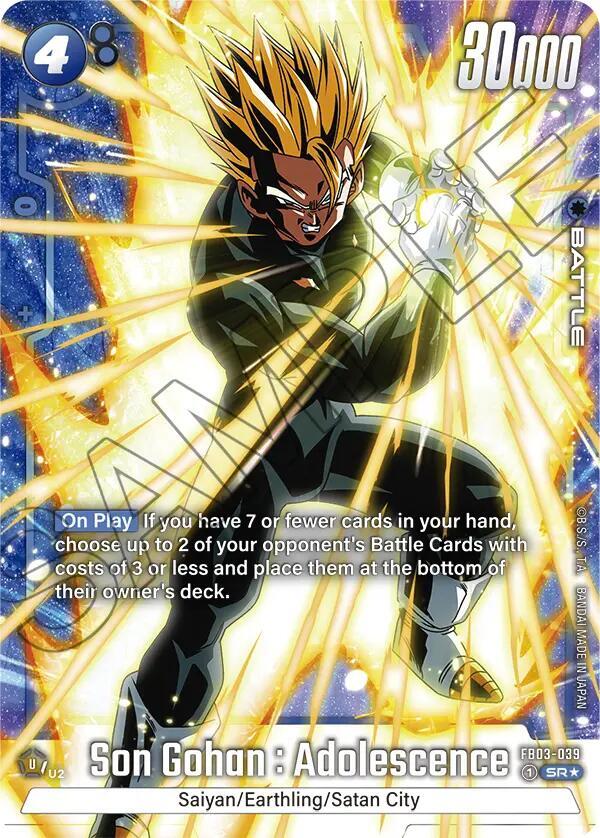 Son Gohan Adolescence Alternate Art FB03-039 Raging Roar Fusion World card