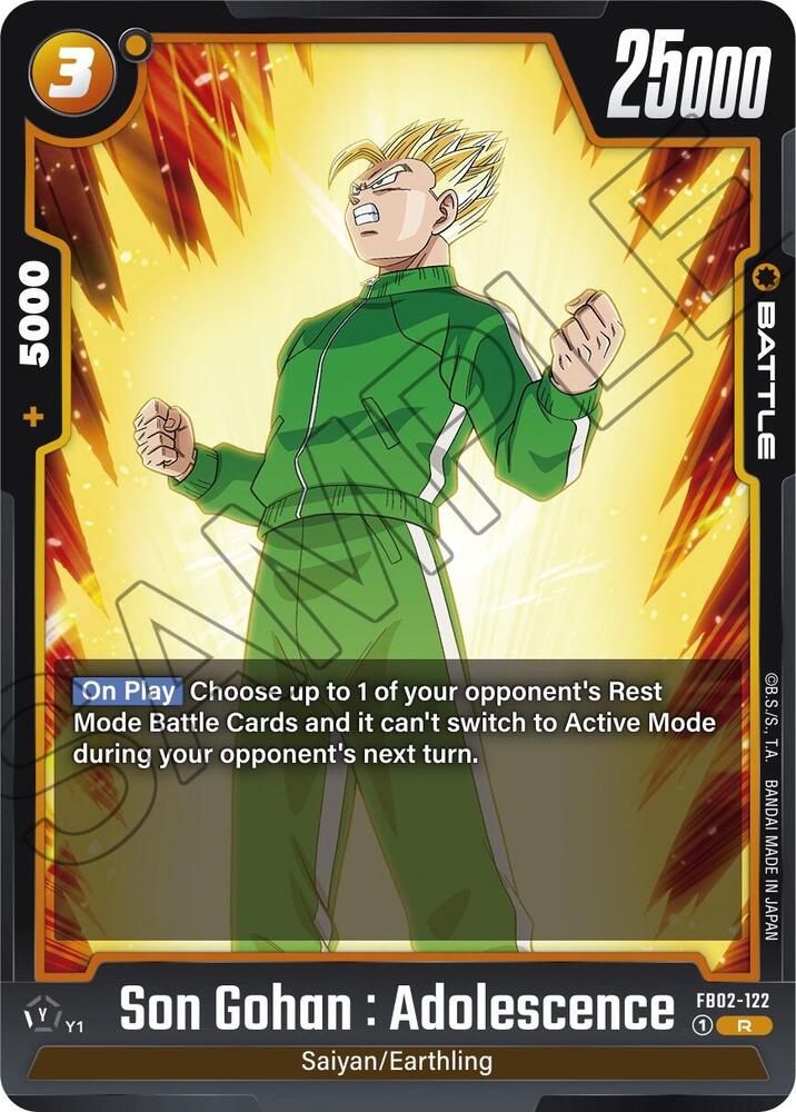 Son Gohan Adolescence FB02-122 Blazing Aura Fusion World card