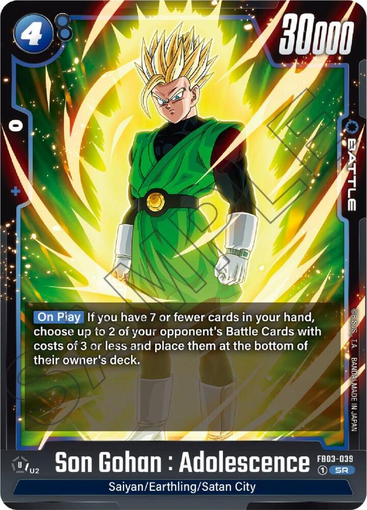 Son Gohan Adolescence FB03-039 Raging Roar Fusion World card