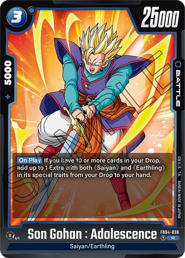 Son Gohan Adolescence FB04-038 Ultra Limit Fusion World card