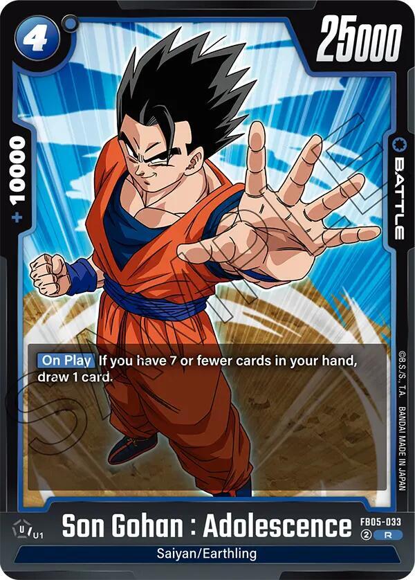Son Gohan Adolescence FB05-033 New Adventure Fusion World card