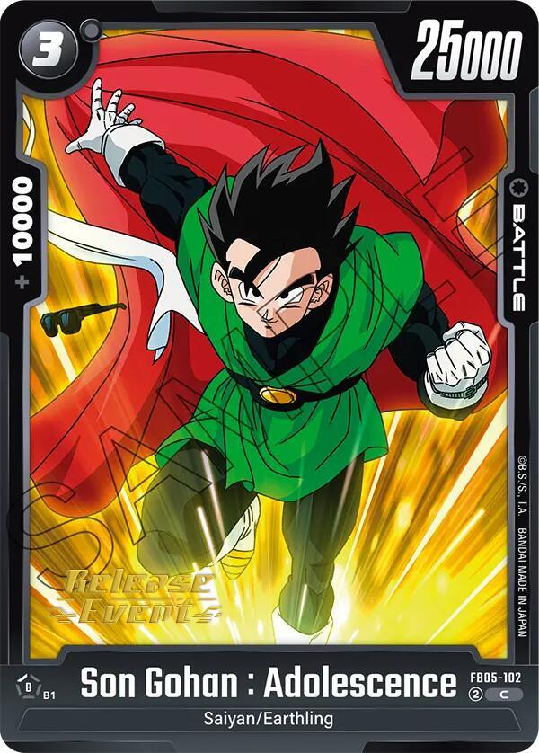 Son Gohan Adolescence FB05-102 New Adventure Release Event Cards Fusion World card