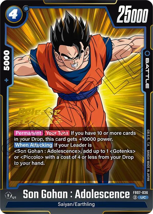 Son Gohan Adolescence FB07-036 Wish For Shenron Release Event Cards Fusion World card